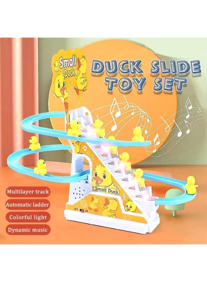 اسرلي وايت مجموعة ألعاب تسلق البط الصغيرة، مسارات تسلق البط الكهربائية، مجموعة ألعاب التزحلق - Image 3